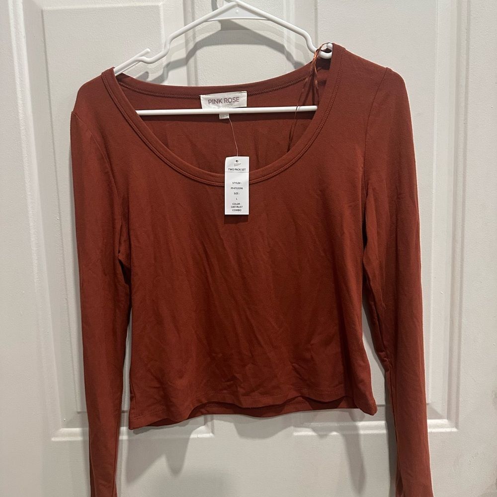 Pink Rose Large oat rust long sleeve